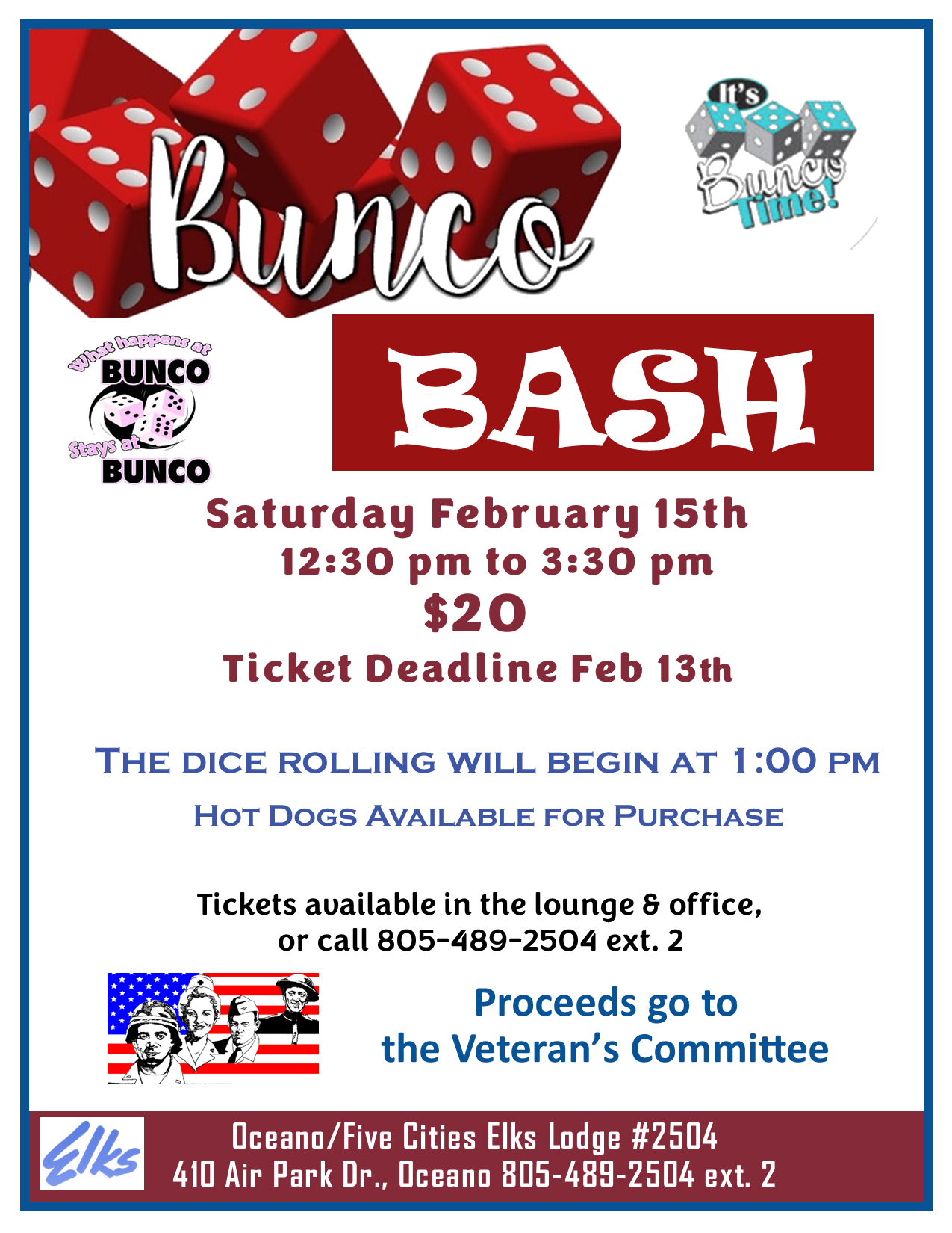 Bunco Bash $20 - Members & Guests