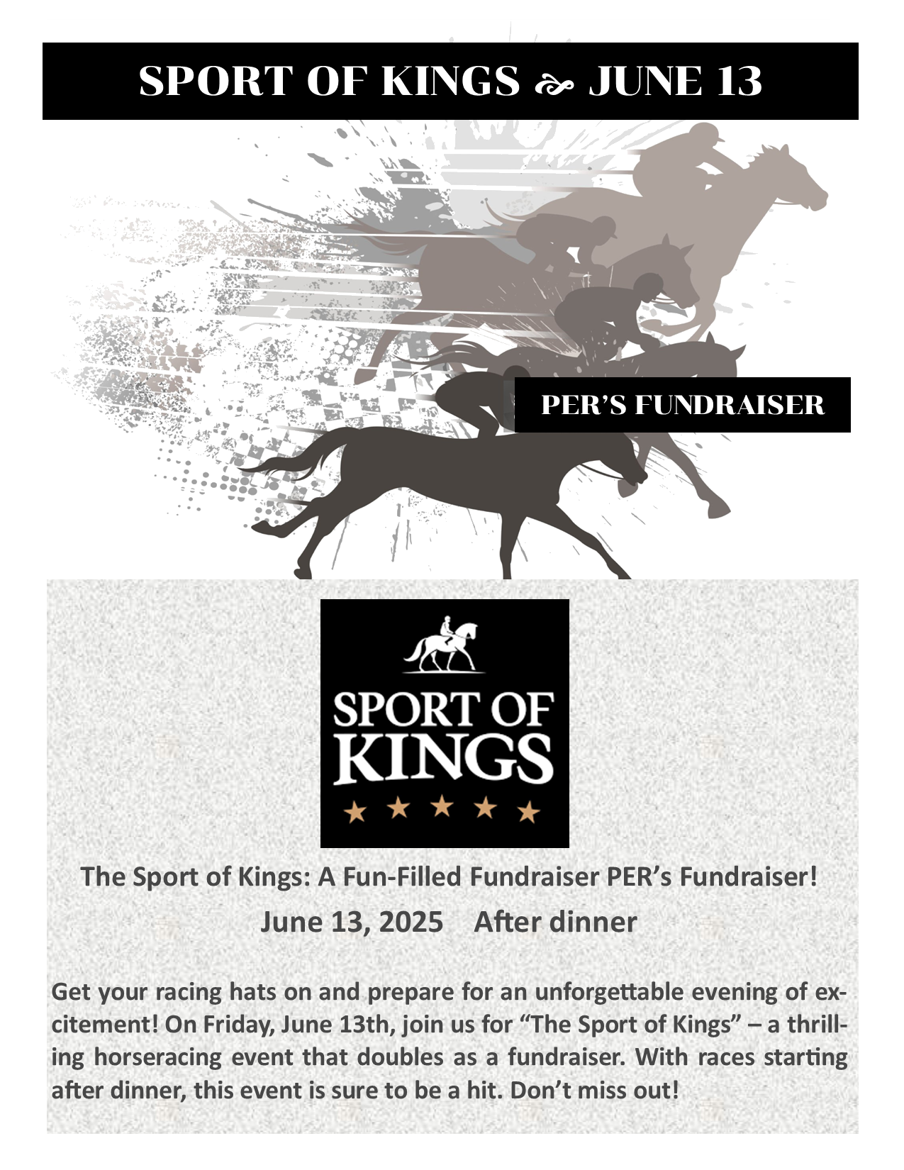 PER's Sport of King Fundraiser